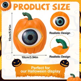 Fuutreo 2 Pcs Eyeballs Halloween Decorations 6 Inch Pumpkin Eyeballs