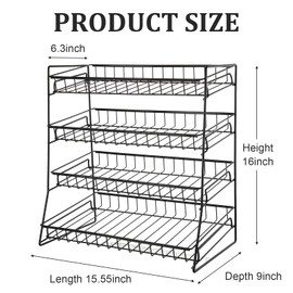 Lemecima Candy Display Rack, 2025 Upgraded Metal Snack Rack Display Stand, Candy Displays Racks Countertop,Snack Organizer for Countertop, Kitchen and Stores