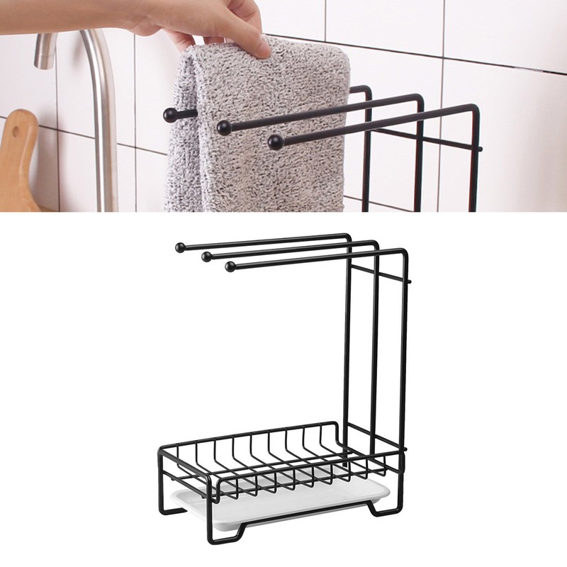 Dishcloth Drying Rack Sponge Holder Iron Draining Anti Slip Stable