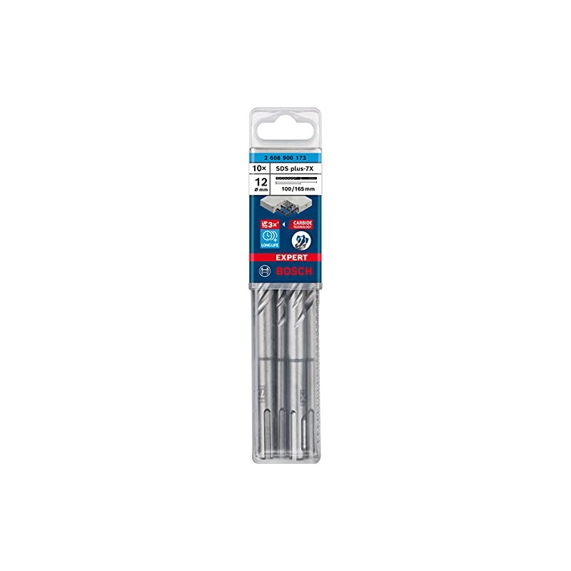 Bosch Professional 10x Expert SDS plus-7X Hammer Drill Bits (for
