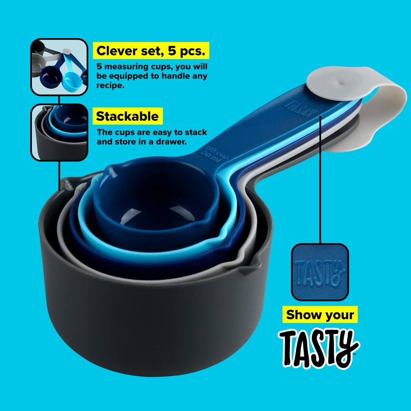 Tasty 5-Piece Measuring Cups Set for Baking, Nesting Cups Set,