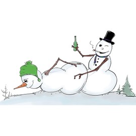 Jolly Balls Funny Christmas Card | Naughty Holiday Card | 4x6 Greeting Card with Envelope | Hilarious And Original Design Nimbo The Naughty Snowman (3 Pack - 1 Of Each Design)