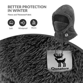 QUNATURE Balaclava Ski Mask for Winter Sports Soft Elastic Fabric Warm Adjustable Fit Ideal for Outdoor Activities Grey