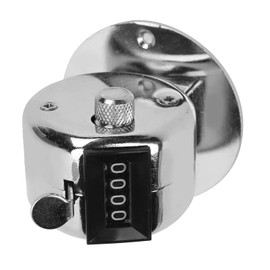Hand Tally Counter,Metal Tally Counter,Stainless Steel Counting Clicker Base Knob with Buttons 4-Digit Manual Counting Tool for Workshop Inventory