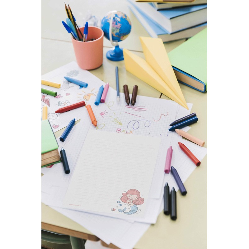 Friendly Fox Children's Mermaid Writing Paper, 1 x DIN A5