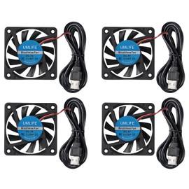 4PACK DC 60mm USB Fan 5V 6015 Brushless Cooling Fan 60mmx15mm 5V USB for PC Computer Case Cooler Raspberry Pi Radiator Ventilation