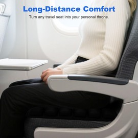 Aevumir Portable Airplane Seat Cushion for Long Flights, Comfortable 3D Inflatable Seat Cushion for Air Travel, Adjustable Firmness Travel Cushion for Tailbone & Sciatica Relief