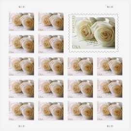40 Genuine White Rose 2 SHEETS FOREVER STAMPS Wedding Anniversary Invitations