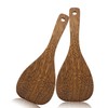 Cionyce 2Pcs Wooden Rice Paddle, Non-stick Rice Spoons Scooper Rice