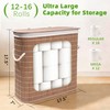 Livole Bamboo Toilet Paper Storage with Lid - 16 Regular