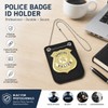 2 Pcs Police Badge Set with Chain and Belt Clip