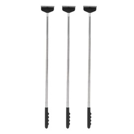 TOPINCN 3 Pack Black Telescopic Back, Back Massagers Massage Tools Scratcher Portable Extendable Stainless Steel Back Scratchers Point Pressing Back Scratching Tool for Men Women