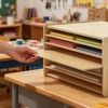 Gtouse Wooden Construction Paper Organizer 20" x 13.5", 6 Tier