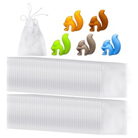 100 Tea Filter Bags, 5 Tea Hangers, Empty Loose Leaf Tea Bags, Tea Bags with Drawstring, Tea Net Bags