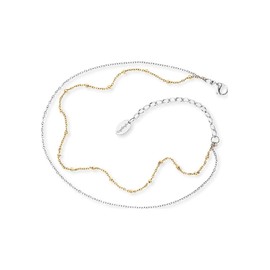 Engelsrufer Twin Anklet for Women 925 Sterling Silver Rhodium Plated or Stainless Steel Two Tone Adjustable Length Nickel Free Allergy Sufferers, Stainless Steel, No Gemstone