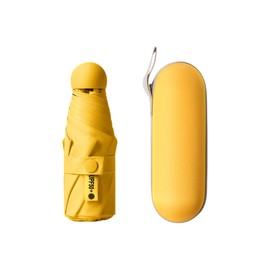 Costume Bay Compact Mini 5 Fold Anti-UV Umbrella with Durable Case, Perfect for Travel, Daily Use, Outdoor Activities, Rainy Days, and UV Protection | Yellow