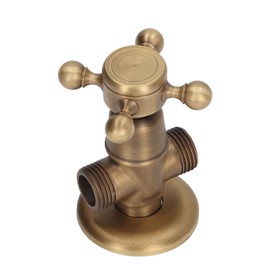 Angle Stop Valve Brass High Hardness Good Sealing Water Shut Off Valves Vintage Style Angle Valve Cold Hot Faucet Water Stop Valve