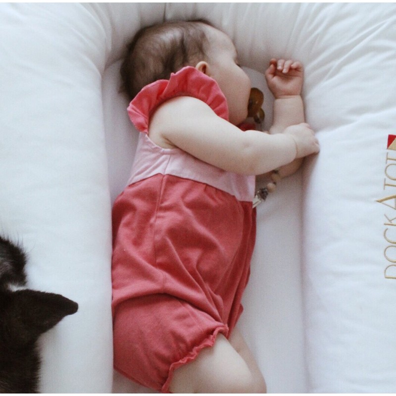 Babysoy Baby Girl Color Block Princesa Romper, Blossom