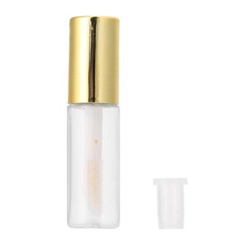 Yosoo123 45 Piezas Tubo de Barra de Labios de 1,2 ml, Mini Tubos de Brillo de Labios vacíos rellenables Transparentes Dispensador de envase de Botella de Barra de Labios con Cepillo Dorado