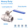DERNORD Stainless Steel 304 Ball Valve, 2-Piece Full Port Heavy