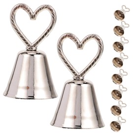 jojofuny 10pcs Bell Table Card Hanging Guests Holder Registry Wedding Decoration Wedding Table Numbers Desk Table Wedding Favors Table Number Stands Wedding Party Favors Wedding Decor Metal