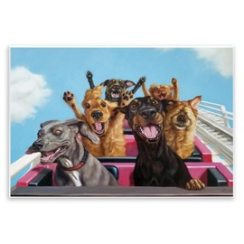 Stupell Industries Dogs Riding Roller Coaster Funny Amusement Park, 13 x 19, Wall Plaque