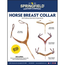 SLC Horse Breast Collar Pattern Pack, Sewing Pattern with Instructions, 4 Styles with Tooling Patterns