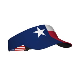 Texas Flag Visor - Adjustable Sun Hat with US Flag, Lone Star State Sport Cap for Men Women, Golf Tennis Running
