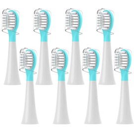 Kids Replacement Toothbrush Head for 3-7 Years Old Child Compatible with Phillps Kids Electric Toothbrush HX6321, HX6340, HX6032/94, HX6321, HX6042, 8 Pack Soft Brush Replacement Heads Blue