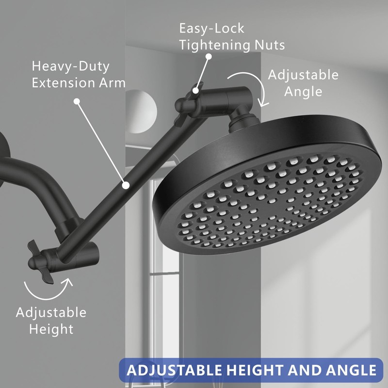 Voolan 11 Inch Shower Extension Arm with Lock Joints, Adjustable