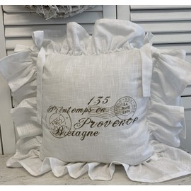 LillaBelle Nice Sand Chair Cushion Cover 42 x 42 cm Cotton Country House Vintage