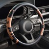 Cow Print Car Steering Wheel Covers, Breathable Microfiber Leather for
