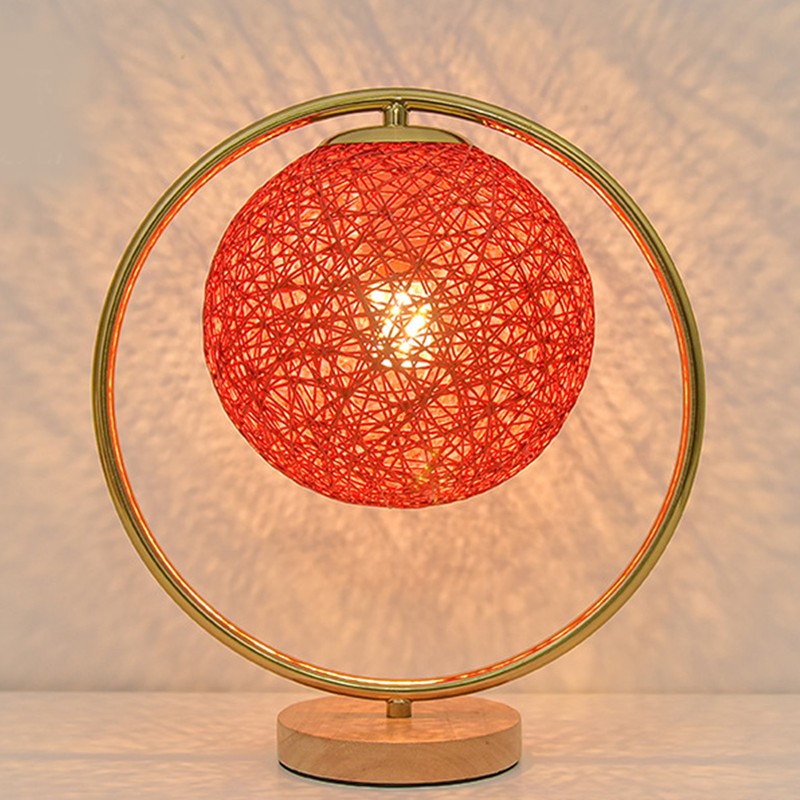 Round Vine Ball Table Lamp Romantic Decorative Night Light for