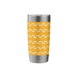Yellow Retro Groovy Wavy Ogee Stripes Chain Stainless Steel Insulated Tumbler