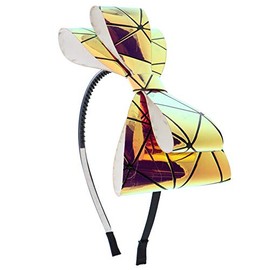 Metallic Color Changing Bow Headband For Girls and Teens-Yellow Pink