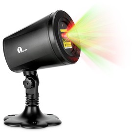 1 BY ONE OUS00-0817 Laser Green Christmas Tree and Red Stars Show, Projection Lights for Xmas, Holiday, Party, and Garden Decoration