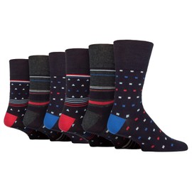 Gentle Grip Sock Shop 6 Pairs Mens Loose Soft Top Non Elastic Bamboo Socks (6-11 UK, SOMRM10)