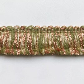 Plankroad Lime and Salmon High Quality Decorative Brush Fringe Trim by the yard