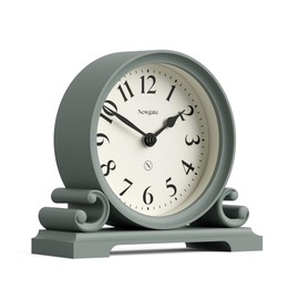 NEWGATE Clocks® Divisadero mantel clock | Traditional double scroll design | Asparagus green | Classic style for desk, table, shelf or bedside