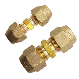 A Pair of 1/4" and 1/2" Copper Pipe Extension Joint Connectors AC Connectors Air Conditioning Pipe Coupling Adapters