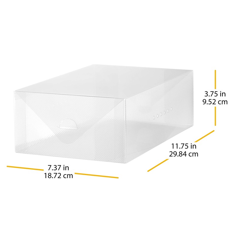 Whitmor Clear Vue Women's Shoe Box, Set of 4, White,