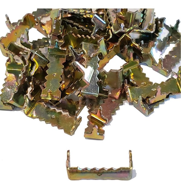 Small 1" Brass Plated No Nail Sawtooth Picture Hanger -