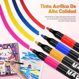 48 Colores Marcadores Acrílico Plumones Punta De No Toxic