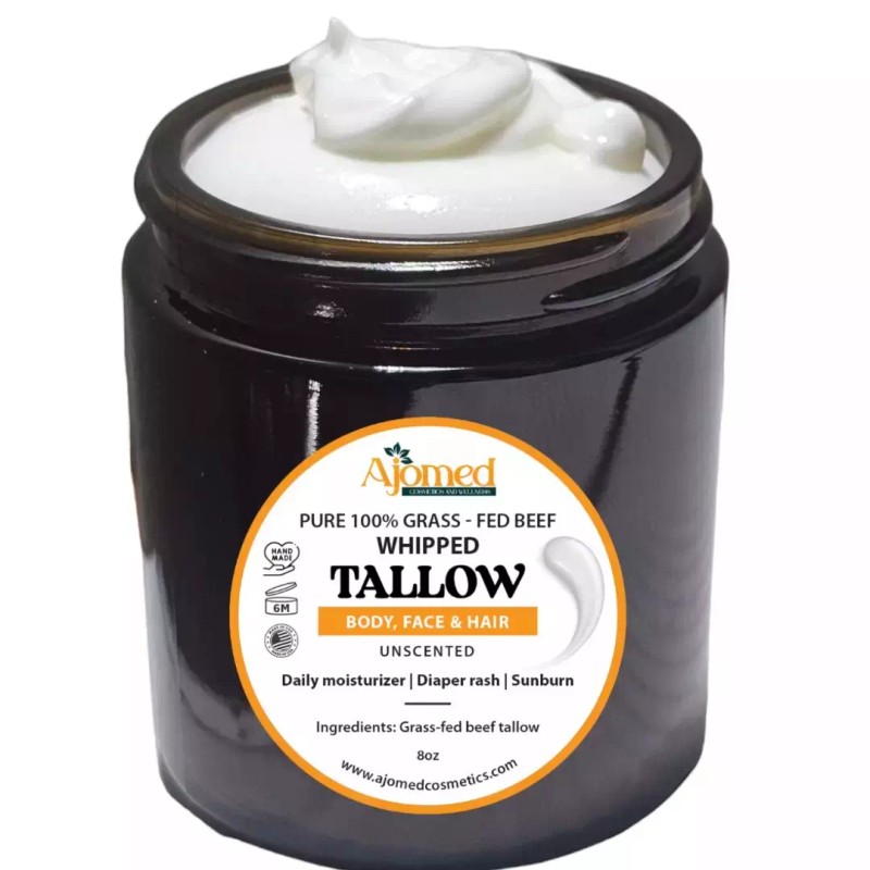 AJOMED Whipped Tallow Skin Cream GRASS FED + Plain, No