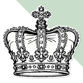 Large 210mm 'Royal Crown' Permanent Sticker Decal for Cars/Windows/Bins/Walls etc (DW00106346)
