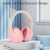 Focket Bluetooth Kopfhörer, Cat Ear Kopfhörer mit Mikrofon, 7 LED