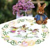 Simhomsen Embroidered Easter Bunny Round Doily Placemats with Butterfly Design
