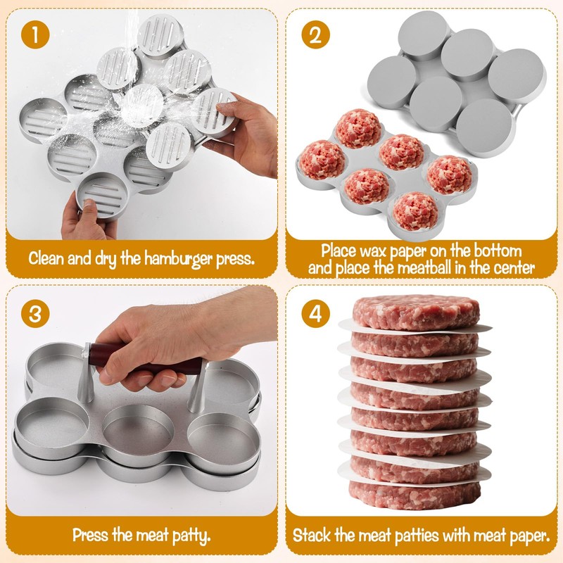 CODOHI Mini Burger Press Small Meat Patty Maker with 300