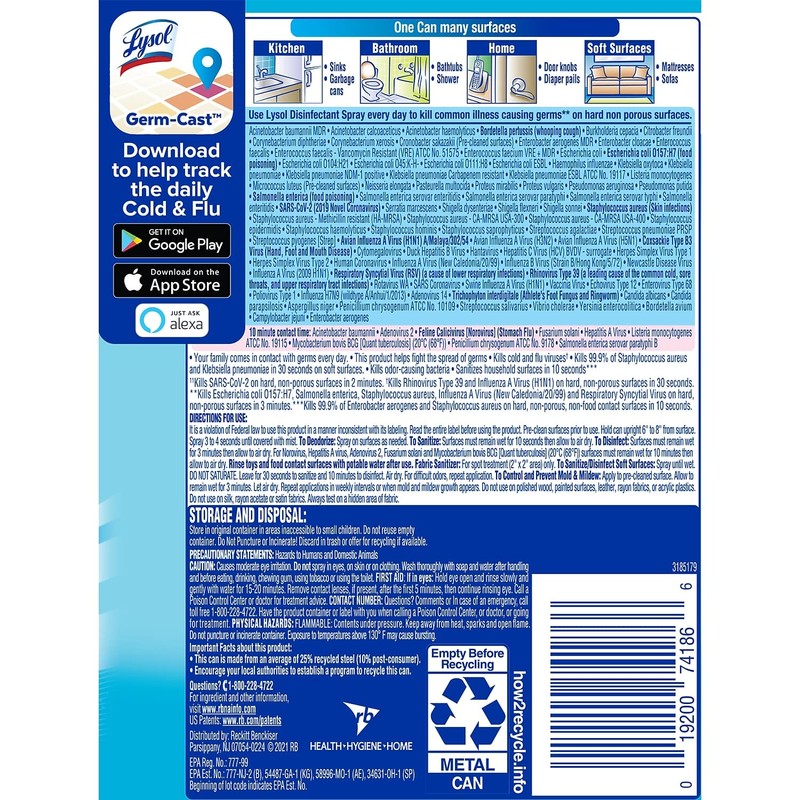Lysol Disinfectant Spray, Sanitizing and Antibacterial Spray, For Disinfecting and