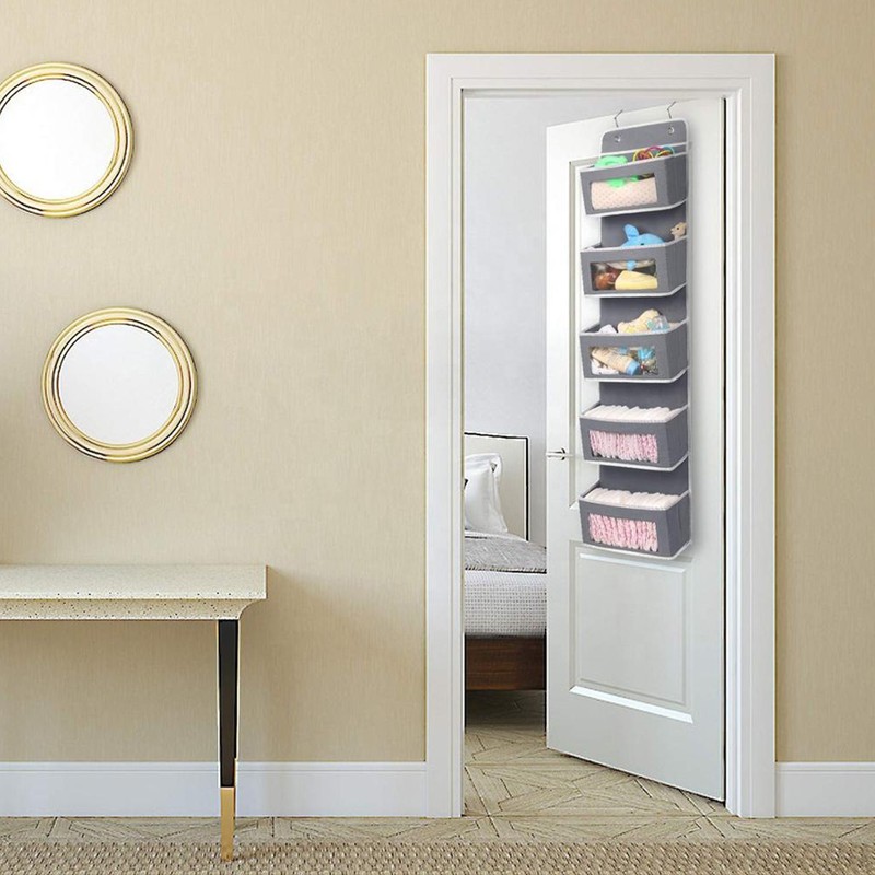 5-Shelf Over Door Organizer Wall Hanging Storage Bag with Clear